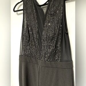 Tall jumpsuit, mesh see through panels and sequins, size Tall XL